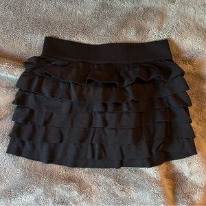 Girls 4-6 Black Ruffled Mini Skirt